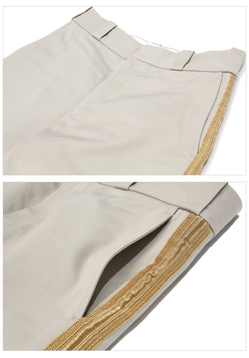 Palm Angels Men's Gold Stripe Track Shorts S16010036 6193