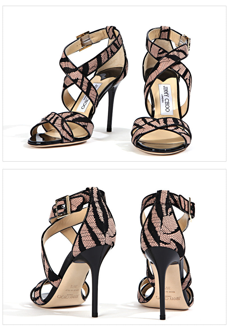 Jimmy Choo Adonis Zebra Rose Women's Sandals LOTTIE ZLS