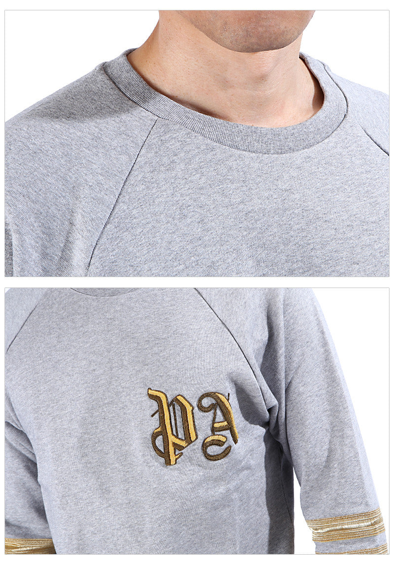 Palm Angels Adonis Gold Embroidered Men's Crewneck Sweatshirt PMBA002 0793
