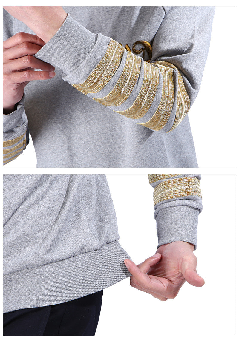 Palm Angels Adonis Gold Embroidered Men's Crewneck Sweatshirt PMBA002 0793