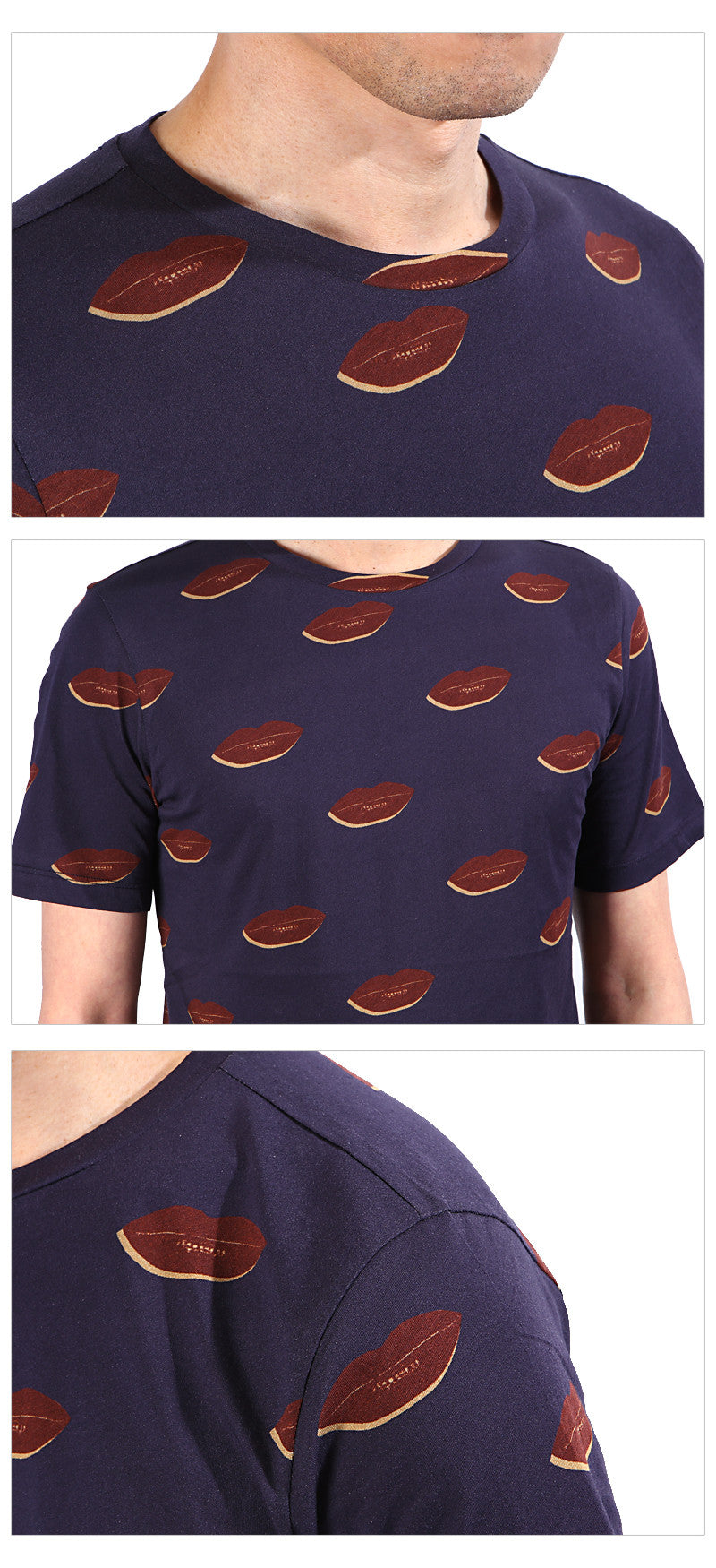 Dries Van Noten Adonis Lip Print T-Shirt Men's Black Cotton