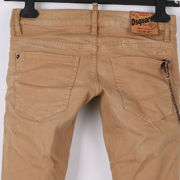 Dsquared2 Women's Beige Slim Fit D-Ring Chain Denim Jeans LA0279