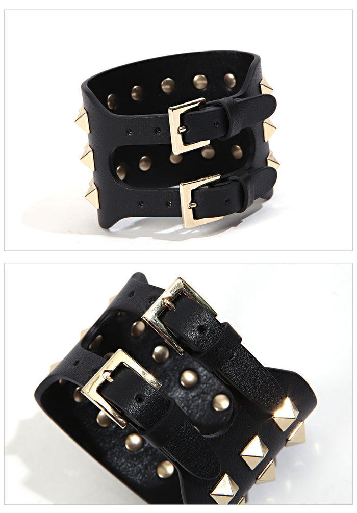 VALENTINO Rockstud Leather Bracelet IW0J0254 0NO