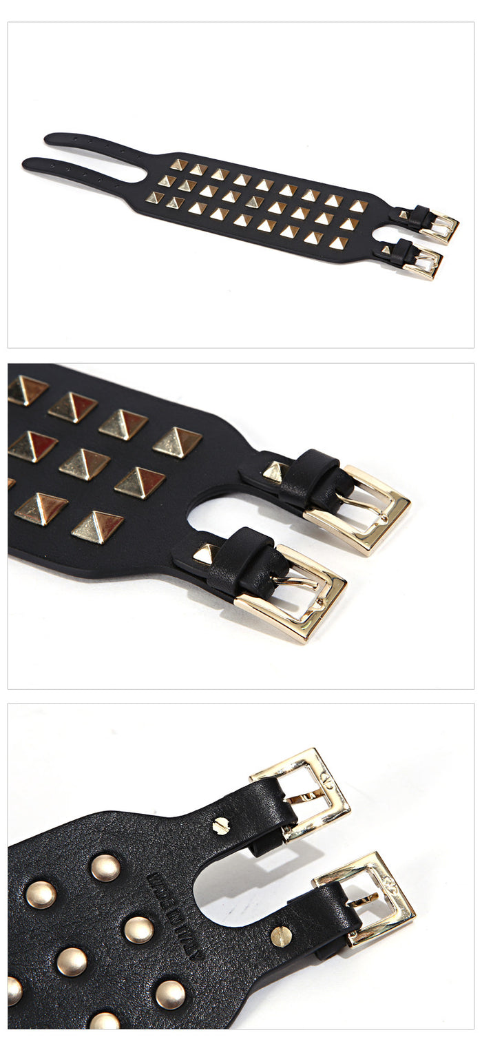 VALENTINO Rockstud Leather Bracelet IW0J0254 0NO
