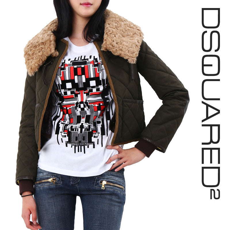Dsquared2 Women's Real Fur Quilted Layered Jacket BN0273 061