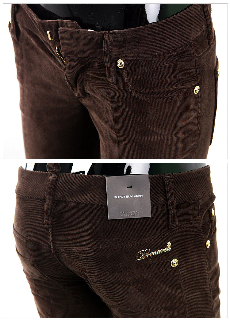 Dsquared2 Gold Logo Corduroy Super Slim Women's Jeans LA0411 027