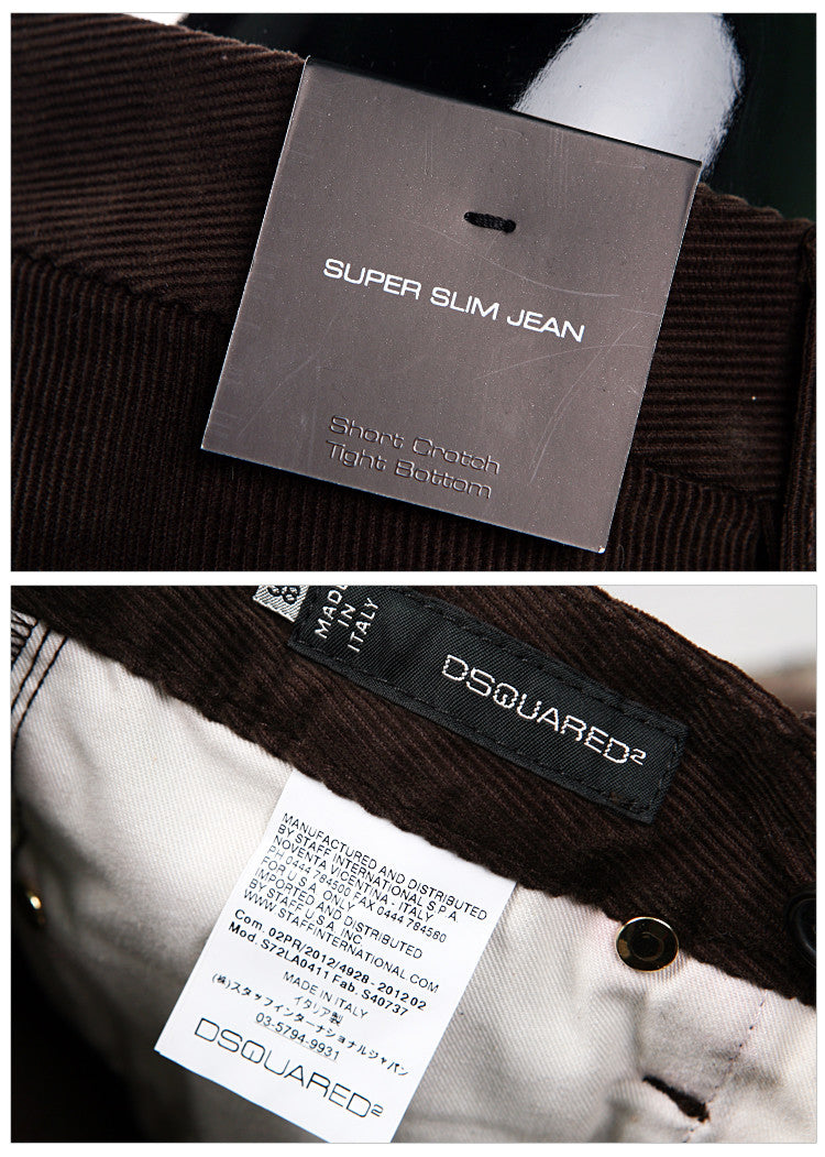 Dsquared2 Gold Logo Corduroy Super Slim Women's Jeans LA0411 027