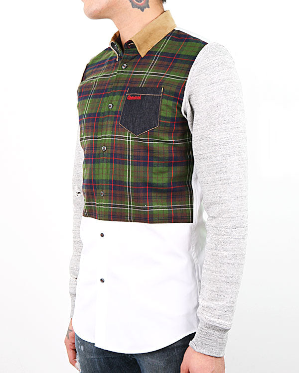 Dsquared2 Men's Knit Plaid Mix Long Sleeve Shirt DL0542 010
