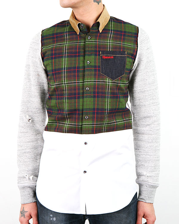 Dsquared2 Men's Knit Plaid Mix Long Sleeve Shirt DL0542 010