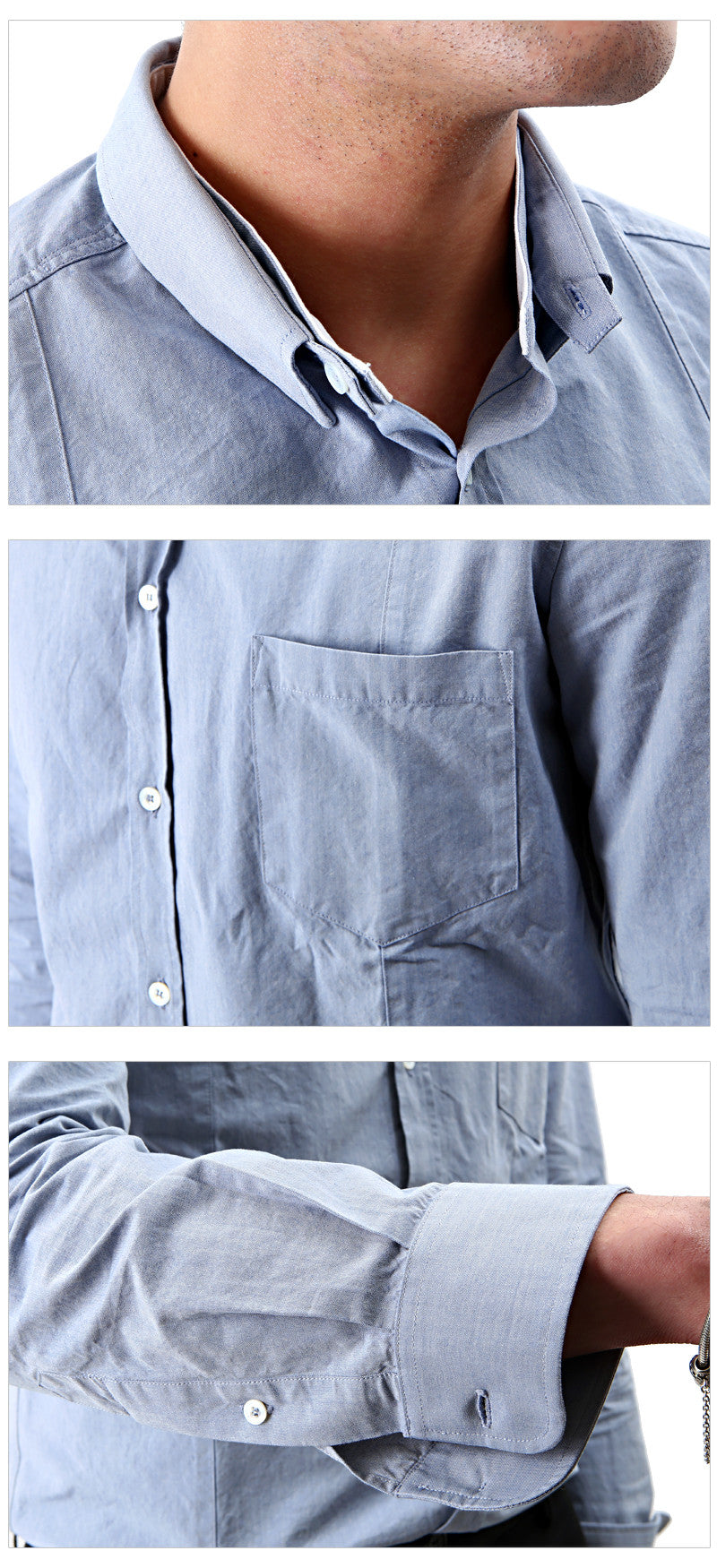 GOLDEN GOOSE Men's Double Collar Long Sleeve Shirt G24U522 A3