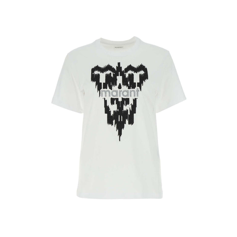 Isabel Marant Jewel ZEWEL Logo T-Shirt White Women’s Cotton Top
