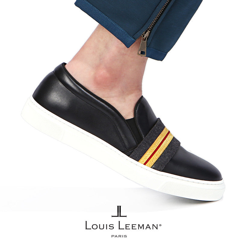 Louis Leeman Men's Adonis Patent Leather Band Slip-On Sneakers LL0248 NERGR
