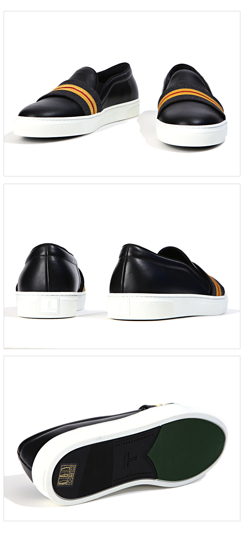 Louis Leeman Men's Adonis Patent Leather Band Slip-On Sneakers LL0248 NERGR