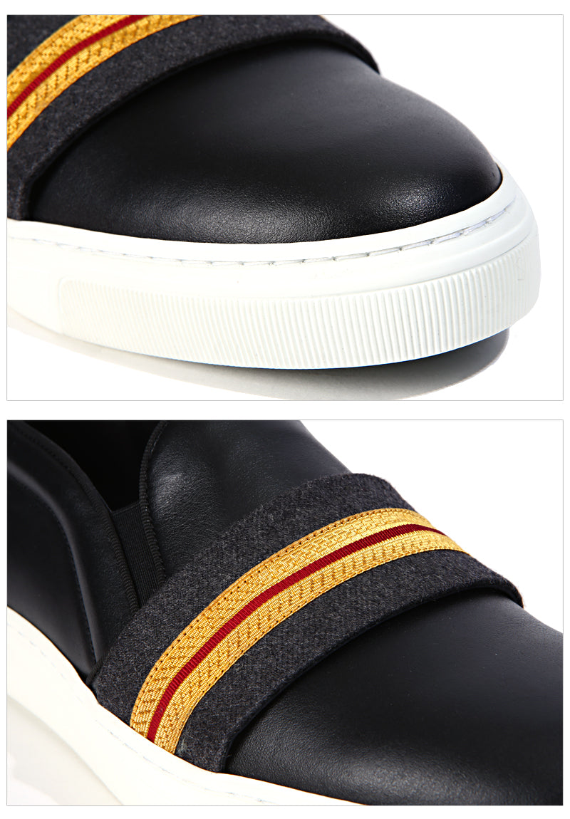 Louis Leeman Men's Adonis Patent Leather Band Slip-On Sneakers LL0248 NERGR