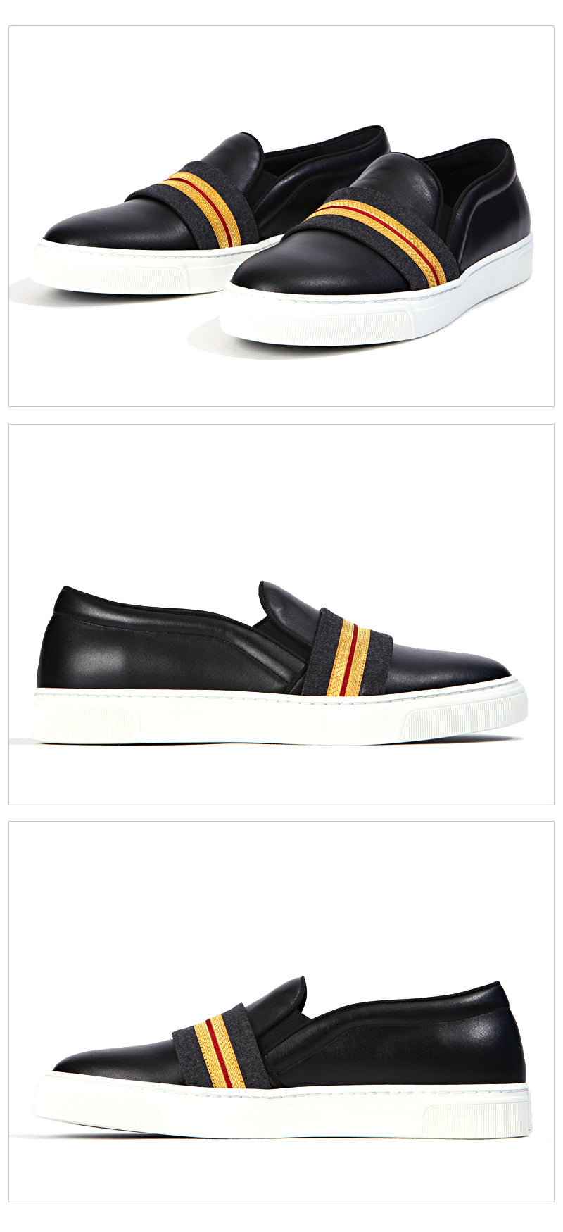 Louis Leeman Men's Adonis Patent Leather Band Slip-On Sneakers LL0248 NERGR