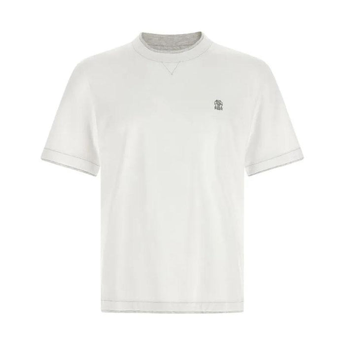 Brunello Cucinelli Logo Layered Short Sleeve T-Shirt Men