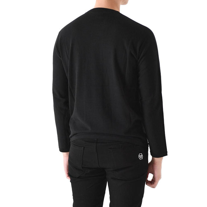 STONE ISLAND Shadow Project Black Cotton Crewneck Knit Sweater