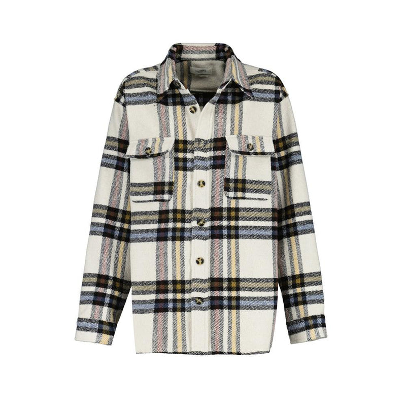 Isabel Marant Ecru Check Wool-Blend Blazer Jacket