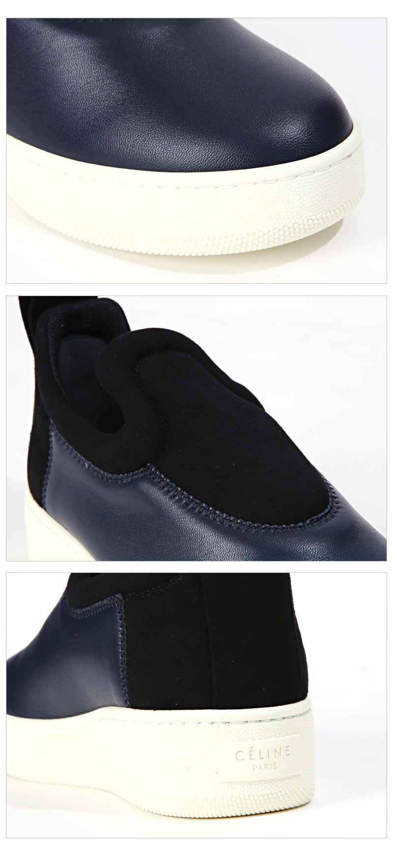 CELINE Adonis Leather Women's Slip-On Low Top Sneakers 31998 07NB
