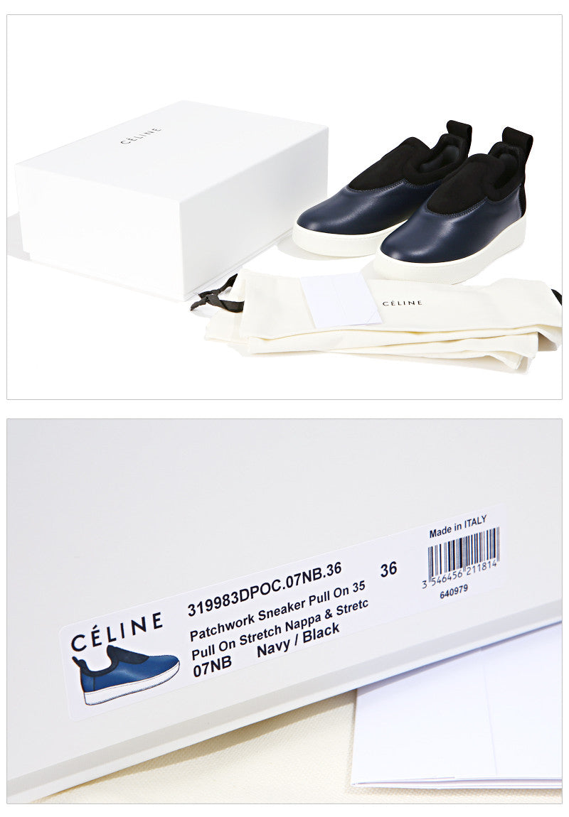 CELINE Adonis Leather Women's Slip-On Low Top Sneakers 31998 07NB