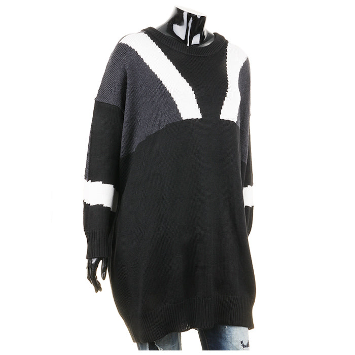 Neil Barrett Women's Longline Wool Sweater Black NMA377V B624C