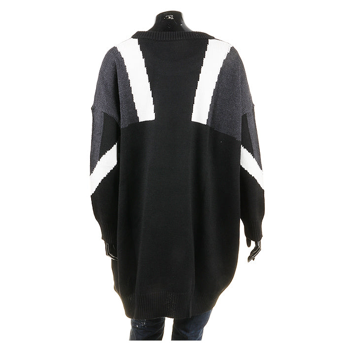 Neil Barrett Women's Longline Wool Sweater Black NMA377V B624C