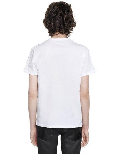 Alexander Mcqueen Skull Organic Cotton Jersey T-Shirt White