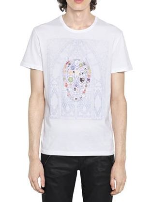 Alexander Mcqueen Skull Organic Cotton Jersey T-Shirt White