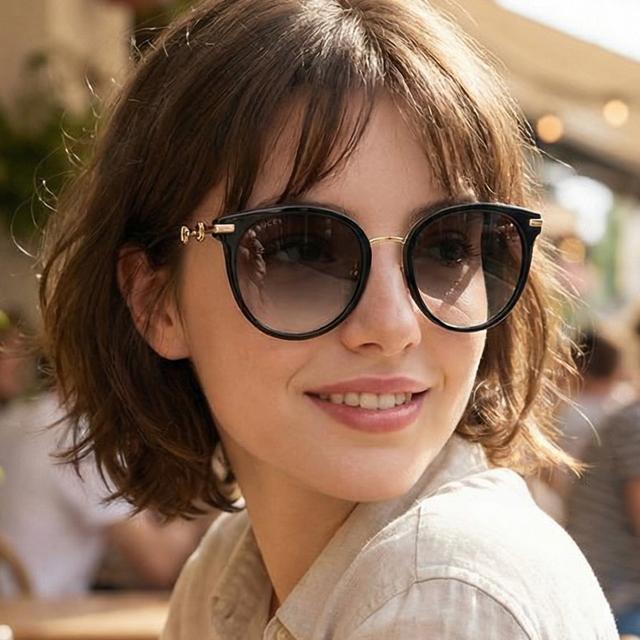 GUCCI Black Round Acetate Asian Fit Unisex Sunglasses