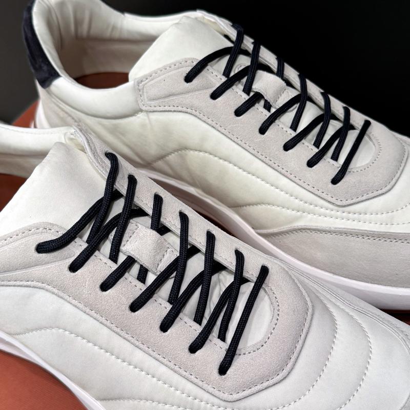 Loro Piana Suede Calfskin Weekend Walk Sneakers Ivory Low-Top Men