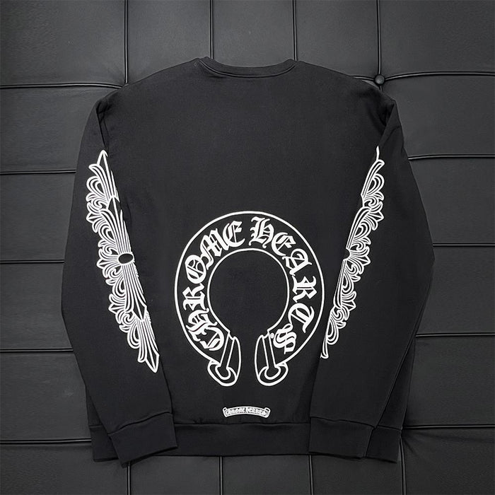 Chrome Hearts Horseshoe Logo Black Sweatshirt Unisex Top