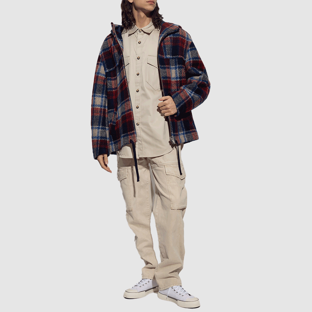 Isabel Marant Men’s Kult Hooded Jacket MA0069HA A1D20H BURD