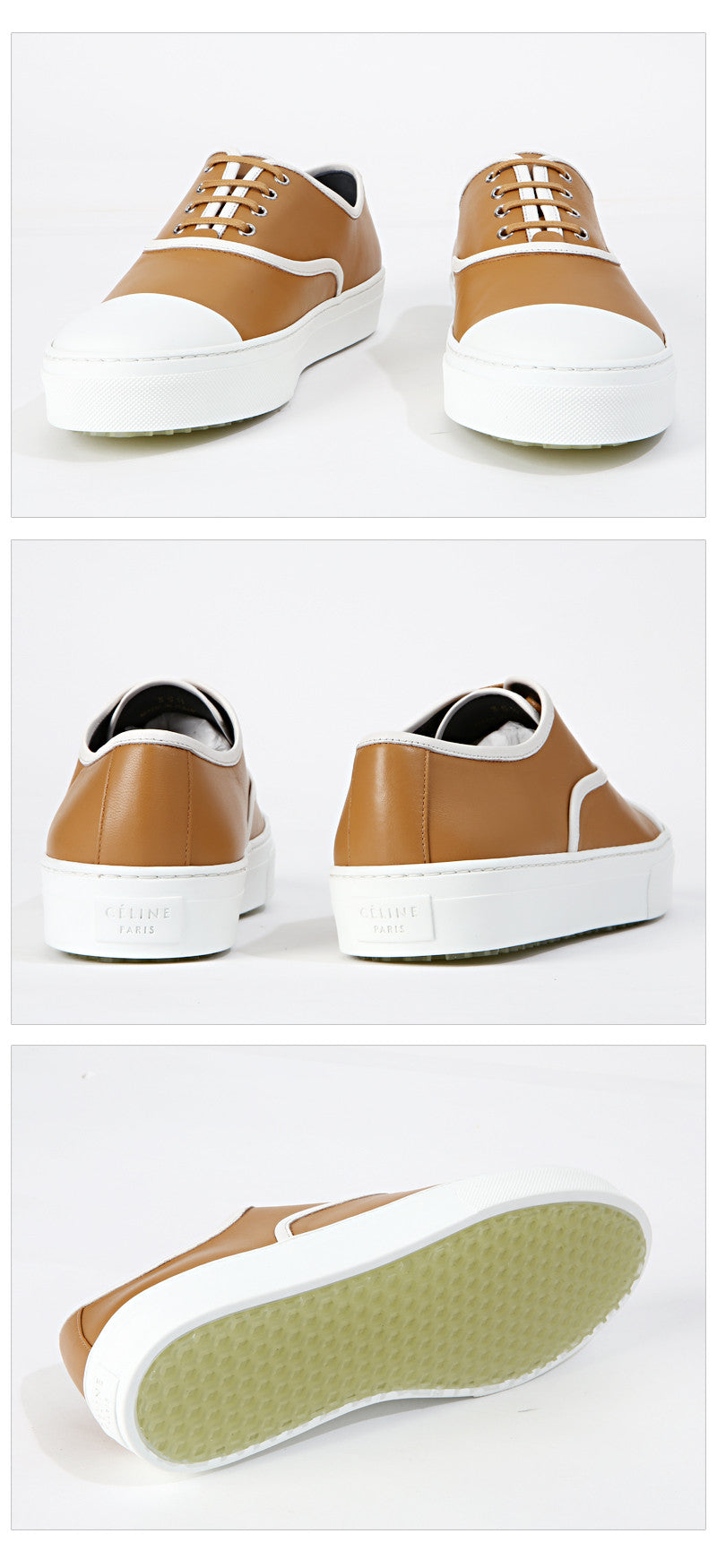 CELINE Women's Leather Lace-Up Low Top Sneakers 319973NUPC 02WC