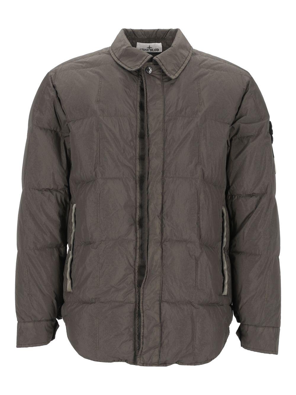 STONE ISLAND Black Down Puffer Jacket for Men