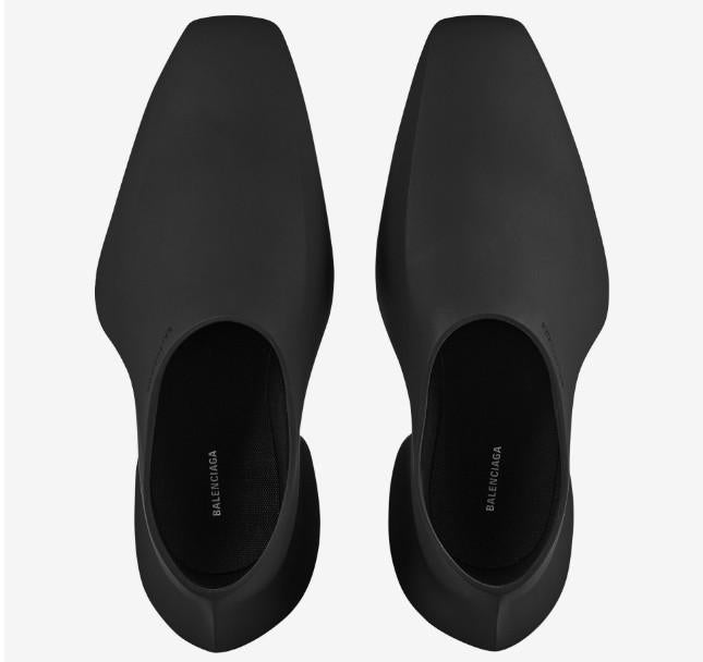 BALENCIAGA Black Space Leather Loafers