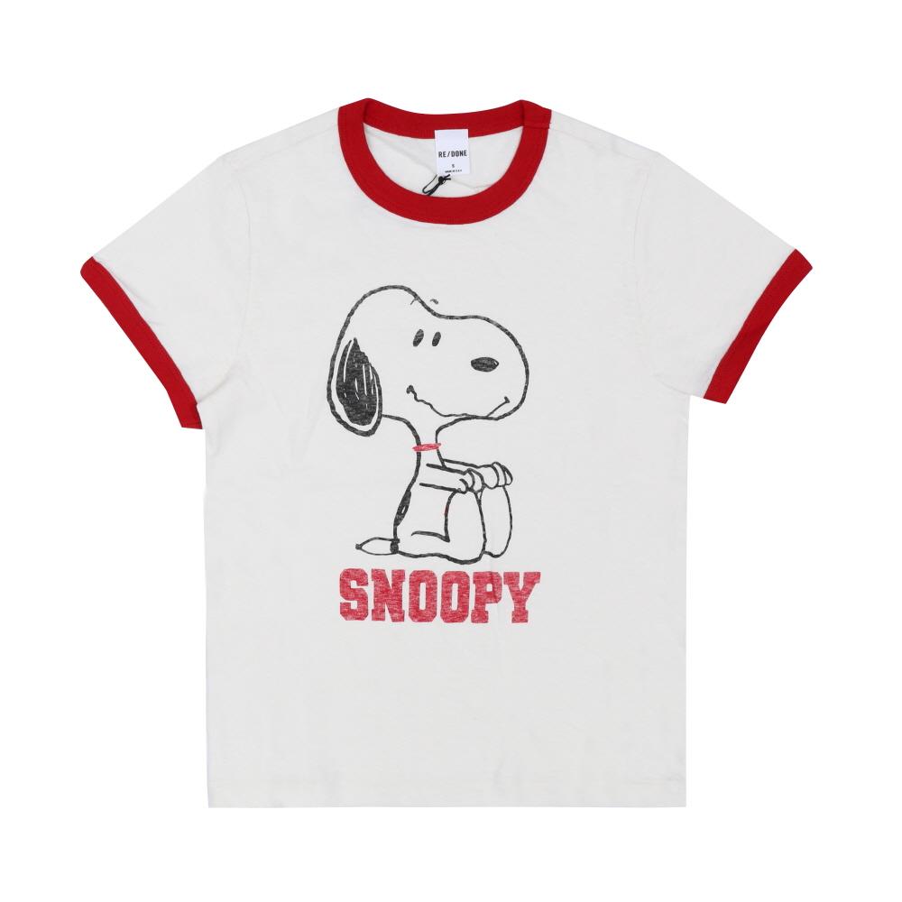 RE/DONE Slim Snoopy Ringer Short Sleeve T-Shirt for Women 024 02WSRT002