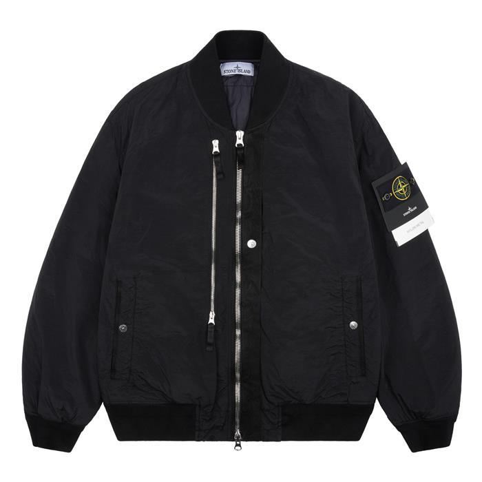 STONE ISLAND Nylon Metal Pocket Anti-Drop Bomber Jacket Black