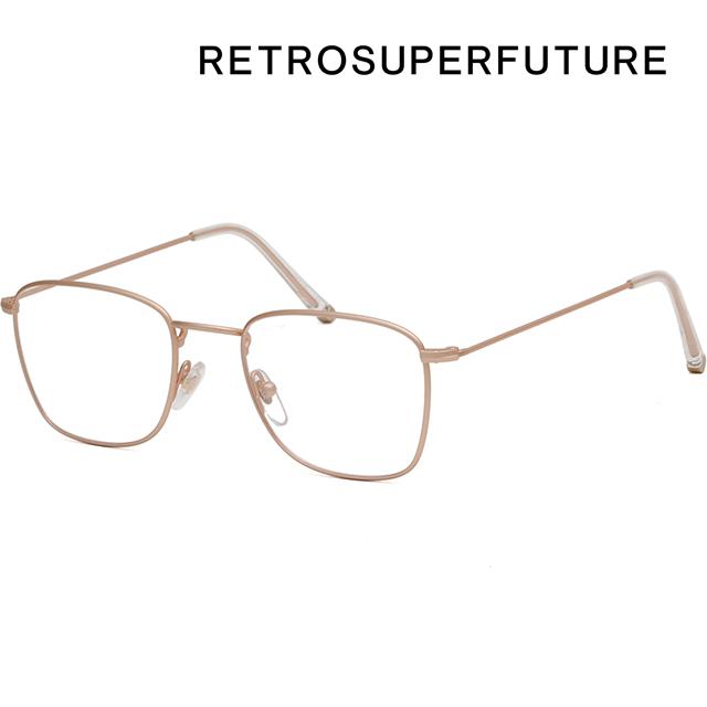 Retrosuperfuture Ultralight Gold Metal Frame Eyeglasses NUMERO 50 OROBIANCO 3IH