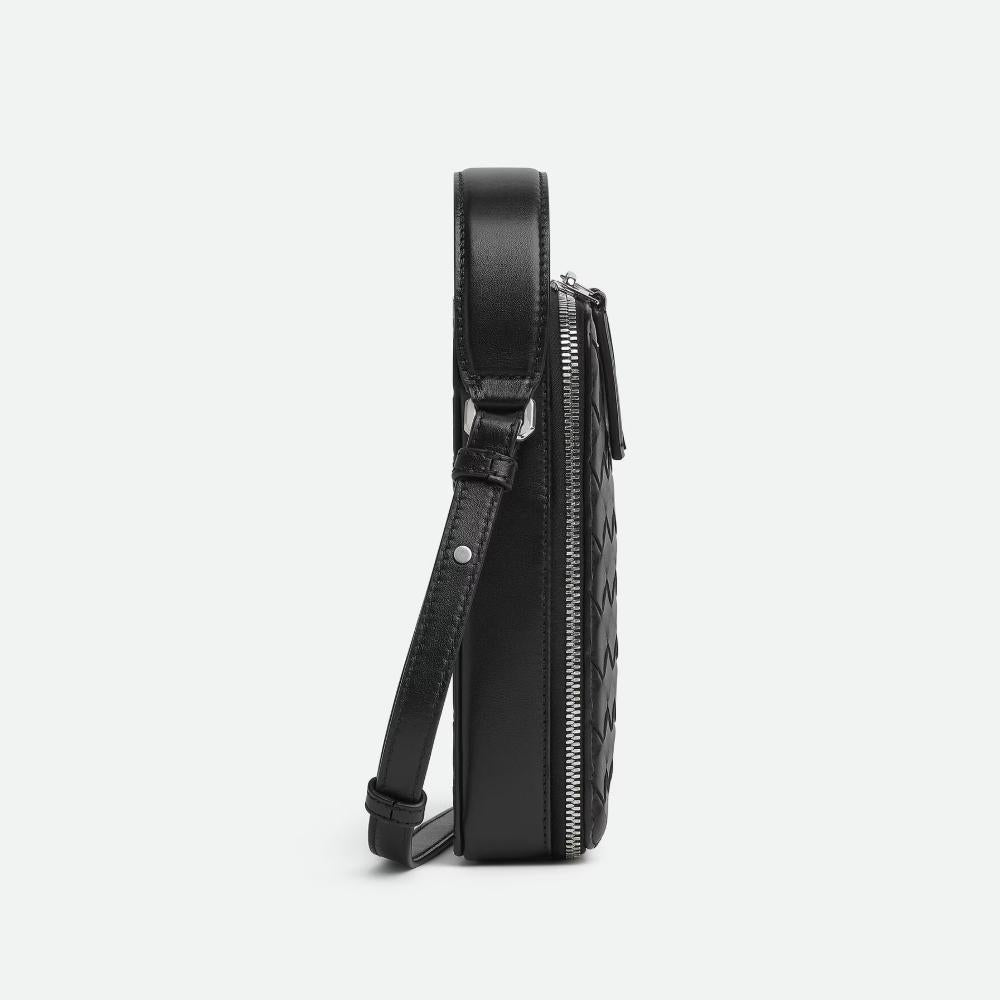 Bottega Veneta Getaway Phone Pouch Black Crossbody Bag