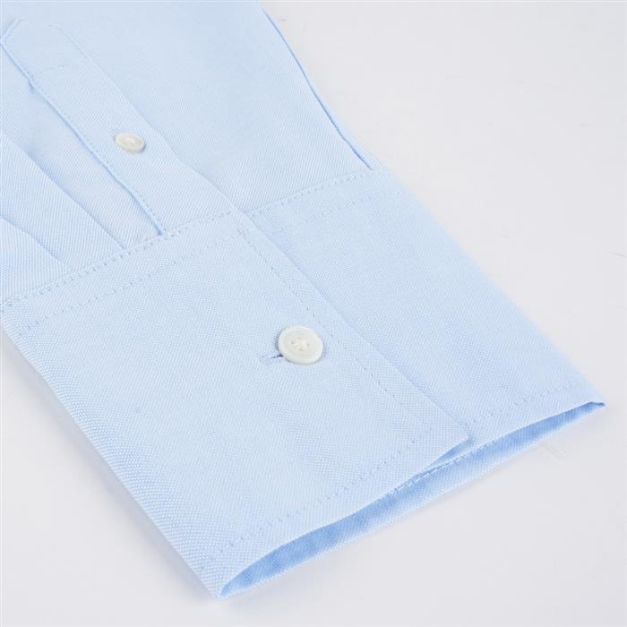 AMI Cotton Oxford Embossed Cropped Oversized Shirt