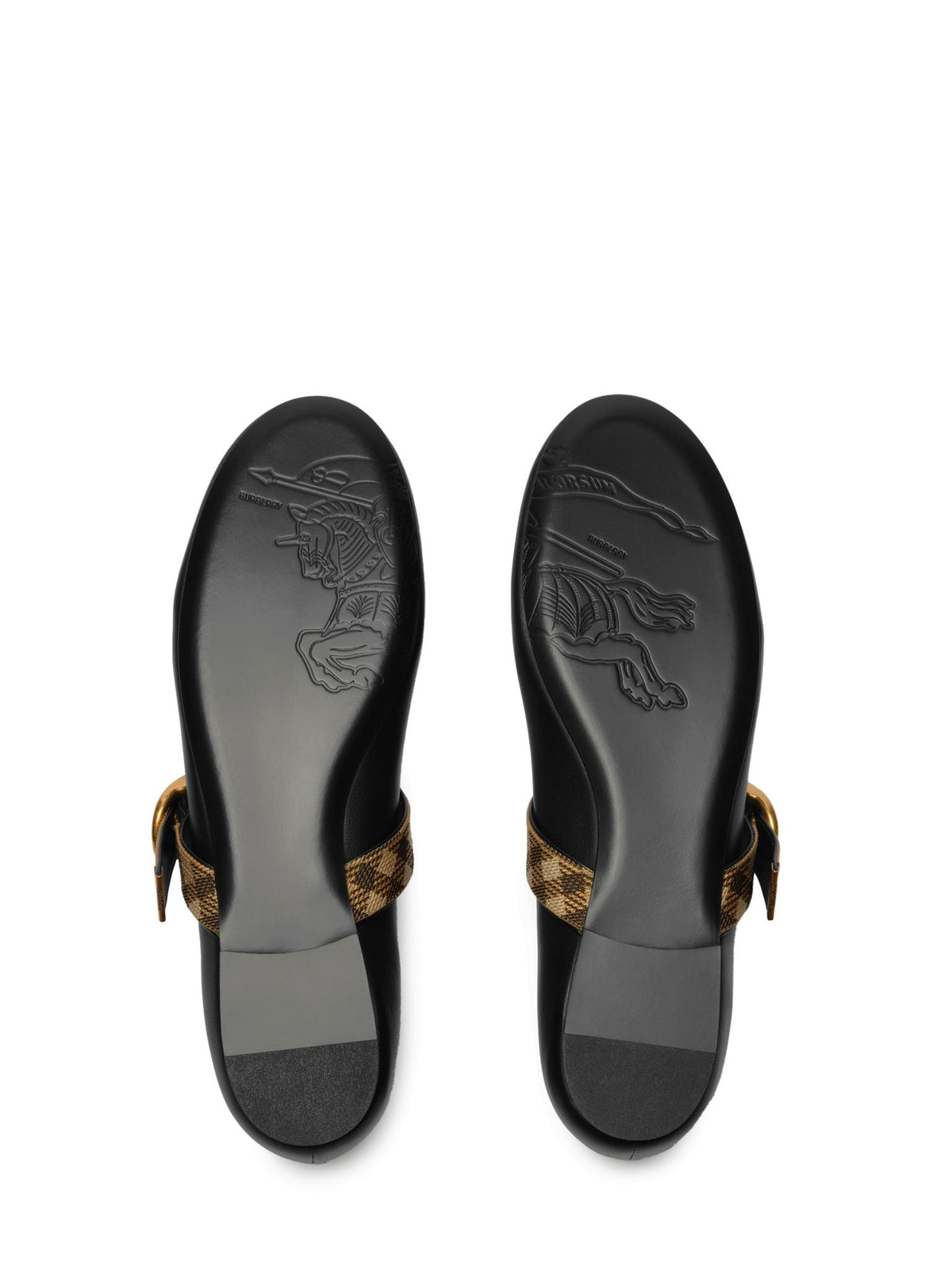 BURBERRY Black Leather Flat Shoes