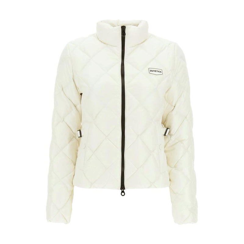 Duvetica Beige Quilted Logo Down Puffer Jacket