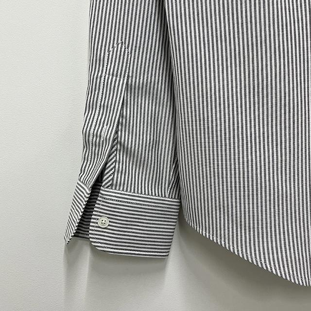 AMI Heart Logo Button-Down Stripe Long Sleeve Shirt