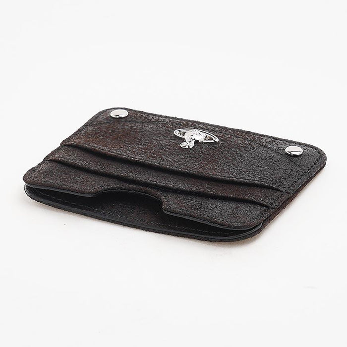 Vivienne Westwood Unisex Half Moon Flat Card Holder Black Leather
