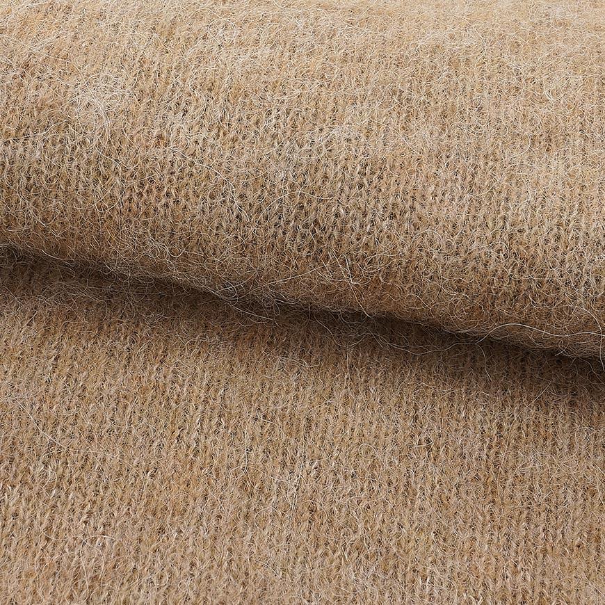 GANNI Women’s Teddy Brushed Knit Sweater Ivory Round Neck