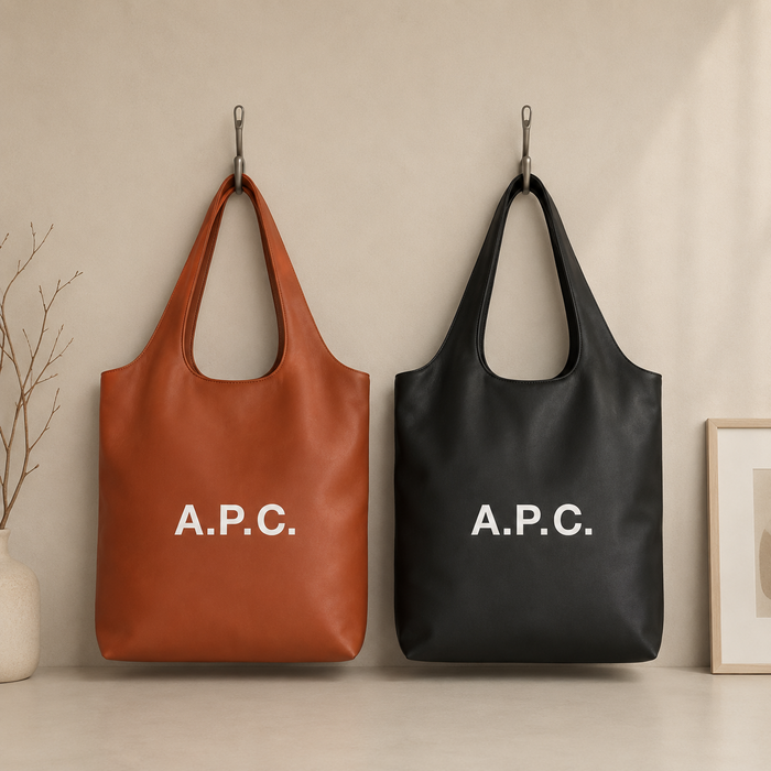 A.P.C. Ninon Leather Tote Bag Black