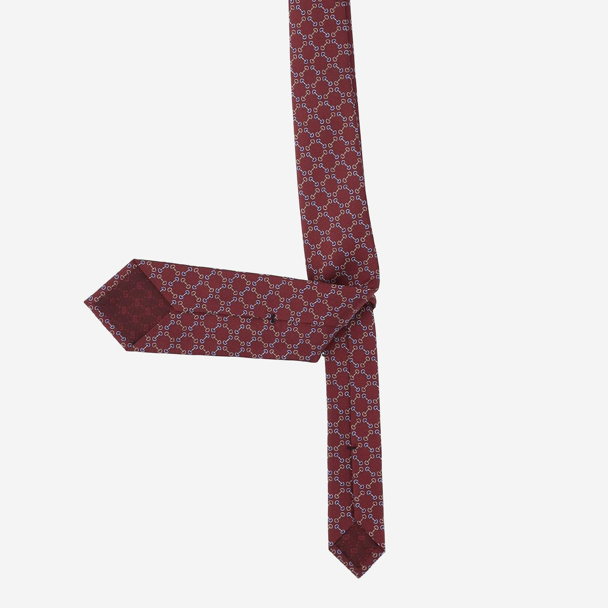 GUCCI Silk Blue Pattern Tie for Men