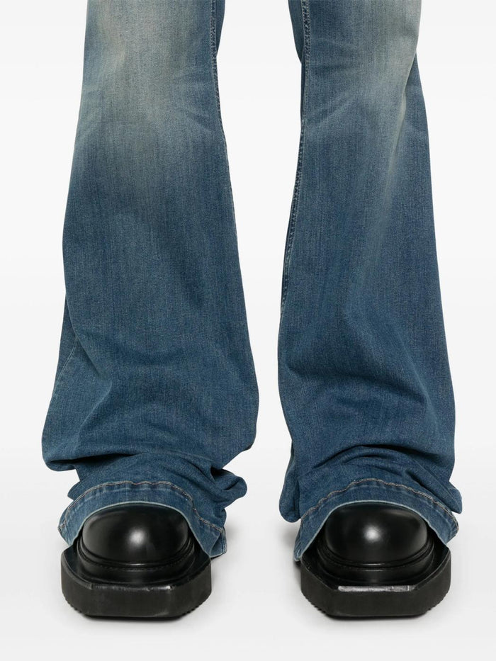 Rick Owens Washed Indigo Denim Bolan Bootcut Jeans DU01E3365 SDWB 06