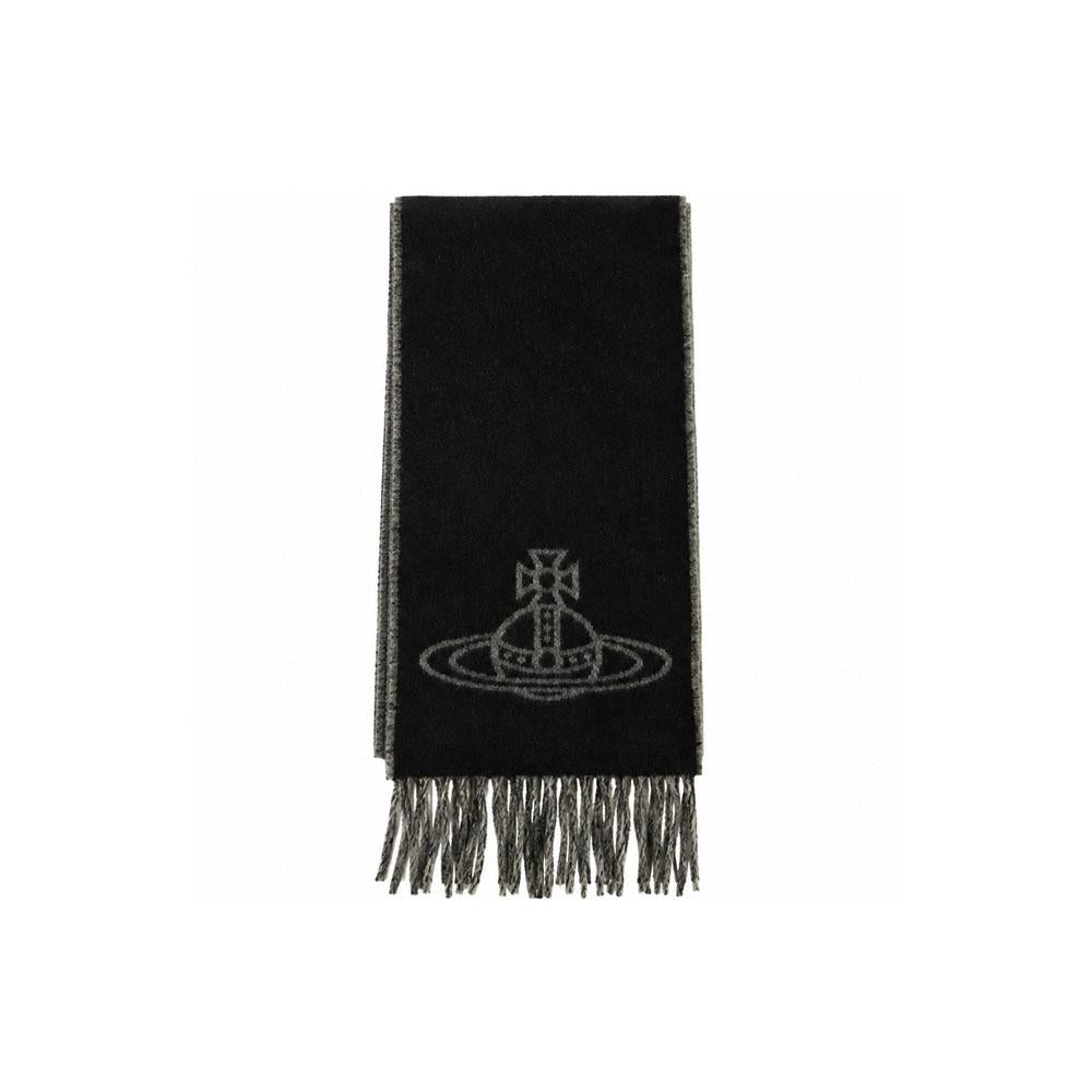 Vivienne Westwood ORB Logo Double-Face Scarf Black White