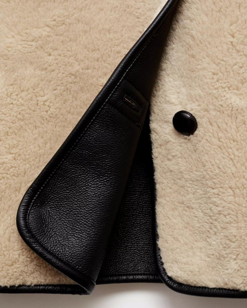 MANGO Faux Fur High Neck Short Coat